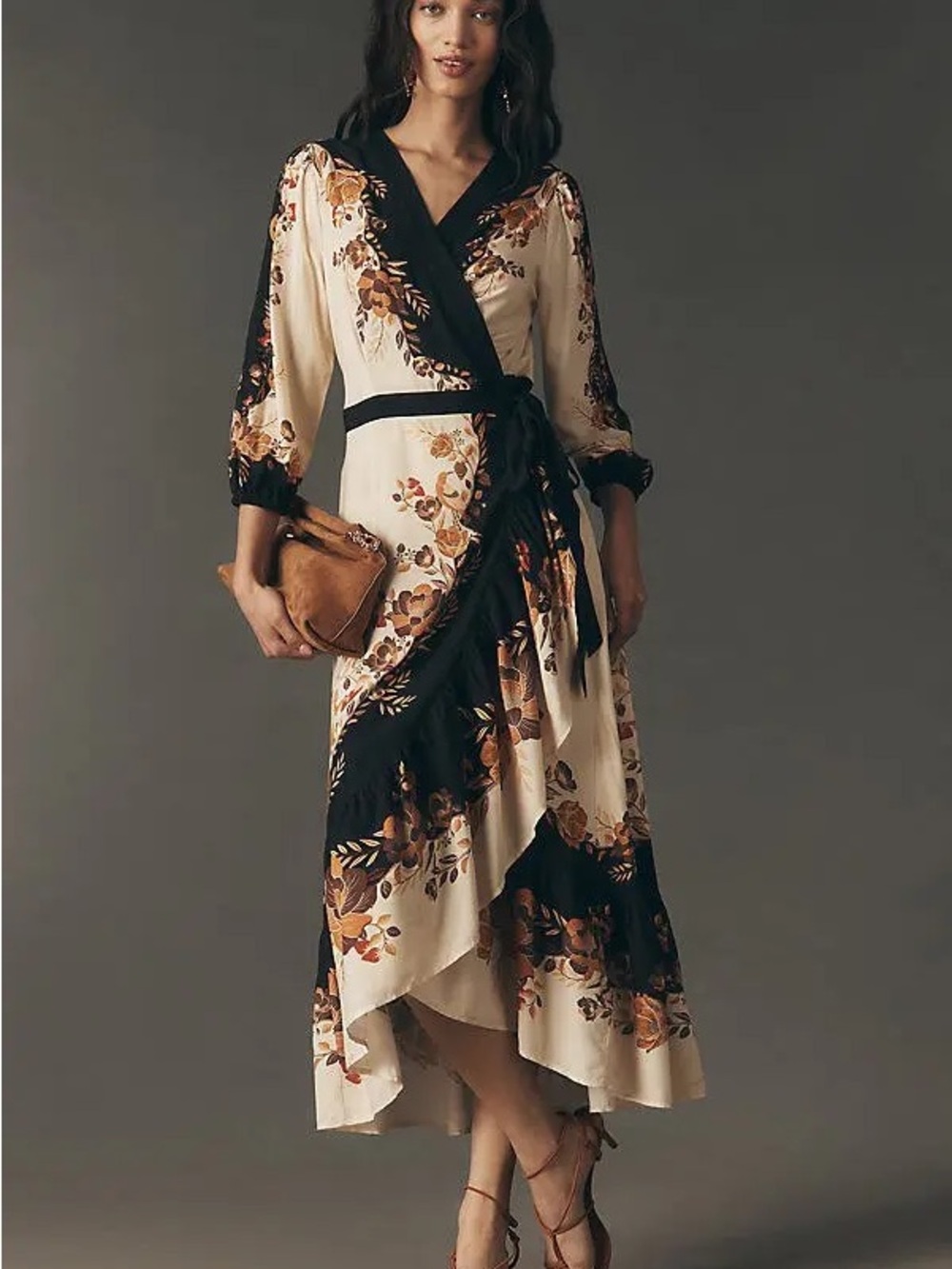FARM Rio Long sleeve Floral Wrap mini Dress size XS NWT